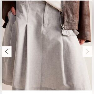 We The Free suiting pleated Light Gray A-Line mini Skirt size 14